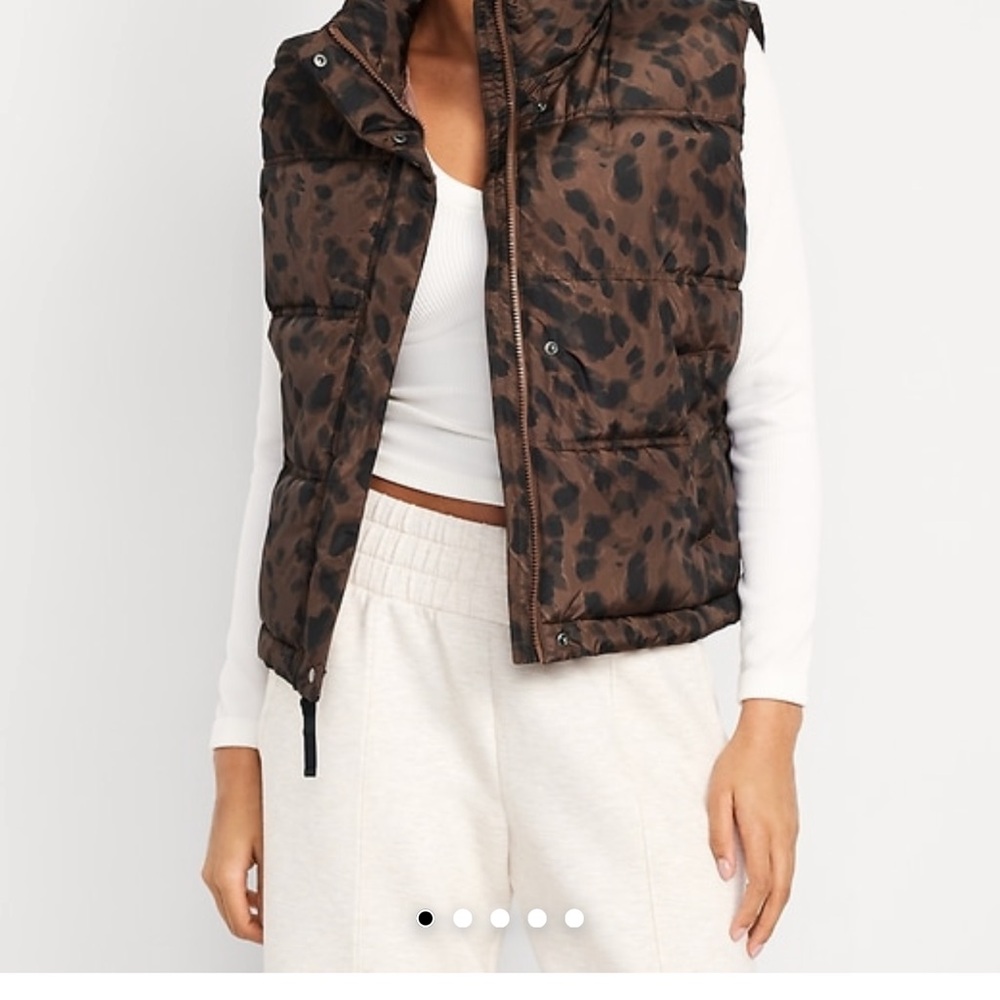 Leopard Print Puffer Vest